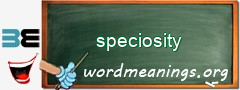 WordMeaning blackboard for speciosity